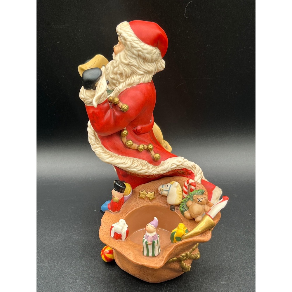 PartyLite Old World Santa Claus Figurine Tealight Holder Red Green P7262 Retired - Picture 3 of 13